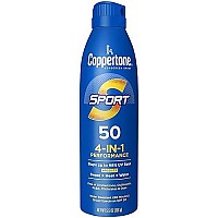 Coppertone SPORT Sunscreen Spray SPF 50, Water Resistant Spray Sunscreen, Broad Spectrum SPF 50 Sunscreen, 5.5 Oz Spray