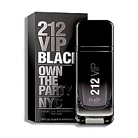 Carolina Herrera 212 Vip Black Fragrance For Men - Energetic And Spicy Scent - Notes Of Lavender, Black Vanilla Husk And Musk - Skin Friendly - Aromatic Fougere Fragrance - Edp Spray - 3.4 Oz