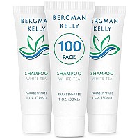 BERGMAN KELLY Travel Size Hotel Shampoo (1 fl oz, 100 PK, White Tea), Delight Your Guests with Revitalizing and Refreshing Shampoo for Guest Hospitality, Mini & Small Size Luxury Shampoo in Bulk