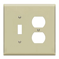 ENERLITES combination Toggle Light SwitchDuplex Receptacle Outlet Wall Plate, corrosive Resistant, Midway Size 2-gang 488 x 492, 881121M-I