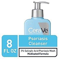 CeraVe Cleanser for Psoriasis Treatment | With Salicylic Acid for Dry Skin Itch Relief & Latic Acid for Exfoliation | Fragrance Free & Allergy Tested | 8 Ounce