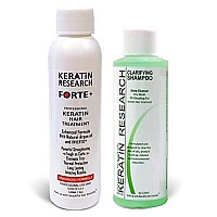 Keratin Forte Keratin Brazilian Keratin Hair Blowout Treatment Extra Strength 120ml with Clarifying Shampoo Enhanced Formula for Curly Hair By Keratin Research Queratina Keratina Brasilera Forte