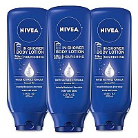 NIVEA Nourishing In Shower Lotion, Body Lotion for Dry Skin, 13.5 Fl Oz Bottle(Pack of 3)