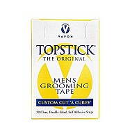 Vapon Topstick The Original Custom CutA CurveMen's Grooming Tape - 50 Strips Box