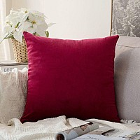 MIULEE Velvet Soft Soild Decorative Square Throw Pillow cover cushion case for Sofa Bedroom car 24 x 24 Inch 60 x 60 cm