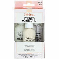 Sally Hansen Hard As Nails French Manicure Set - 45326 Sheer Romance 0.45oz Sheer Color, 0.45oz French White Tip, 0.45oz UV Top Coat Women 3 Pc