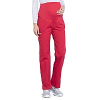 Maternity Scrub Pants for Women, Workwear Professionals Soft Stretch WW220, XL, Red