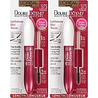 Loreal Paris Makeup Double Extend Beauty Tubes Lengthening Mascara, Blackest Black (Pack Of 2)