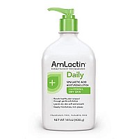 AmLactin Daily Moisturizing Lotion for Dry Skin - 14.1 oz Pump Bottle - 2-in-1 Exfoliator and Body Lotion with 12% Lactic Acid, Dermatologist-Recommended Moisturizer for Soft Smooth Skin