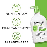 AmLactin Daily Moisturizing Lotion for Dry Skin - 14.1 oz Pump Bottle - 2-in-1 Exfoliator and Body Lotion with 12% Lactic Acid, Dermatologist-Recommended Moisturizer for Soft Smooth Skin