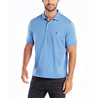 Nautica Mens classic Fit Short Sleeve Solid Soft Polo Shirt, Rivieria Blue Solid, X-Large