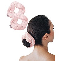 Kitsch Microfiber Hair Towel Scrunchie - Ultra Soft Large Scrunchies for Women, girls Microfiber Towels for Hair Drying, 2 pc (White)