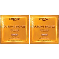 LOral Paris Sublime Bronze Self Tanning Towelettes, Streak-Free, Natural Looking Tan, 6 ct (Pack of 2)