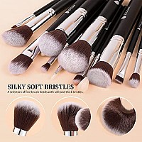 Ducare Makeup Brushes Set 15 Piece Makeup Brush Set With Bag Kabuki Foundation Blending Blush Eyeliner Shadow Brow Concealer Lip Brushes Kit Black