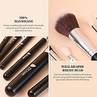 Ducare Makeup Brushes Set 15 Piece Makeup Brush Set With Bag Kabuki Foundation Blending Blush Eyeliner Shadow Brow Concealer Lip Brushes Kit Black