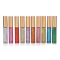 Liquid Eyeliner, 10 colors glitter Diamond Eye Eyeliner Liquid Shining Metallic gel