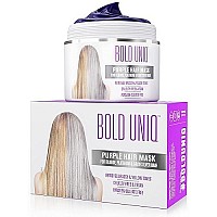 Bold Uniq Purple Hair Mask - For Blonde, Platinum, Bleached, Silver, Gray, Ash & Brassy Hair - Remove Yellow Tones, Reduce Brassiness and Condition Dry, Damaged Hair - Cruelty Free & Vegan - 6.76 Fl Oz