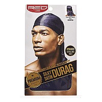 Kiss Red Silky Satin Durag Premium Smooth Silky Durag For Men & Women 360 Waves Headwraps (Navy)