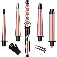 5 in 1 Curling Iron Set - BESTOPE PRO Curling Wand Iron with Interchangeable Barrels, 0.35-1.25 Hair Curler Wand for Hairstyle, Instant Heat Up