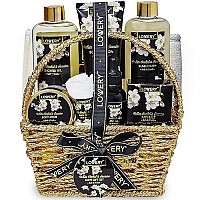 Fathers Day Gift Basket for Men, Bath and Body Gift Basket for Women and Men - Orchid & Jasmine Home Spa Set With Body Scrubs, Lotions, Oils, Gels and More - Care Package for Women & Men - 9 Piece Set