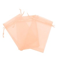 100 Pcs Peach 3x4 Sheer Drawstring Organza Bags Jewelry Pouches Wedding Party Favor gift Bags gift Bags candy Bags Kyezi Design and craft]