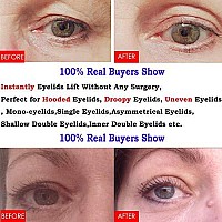 Eyelid Lift Strips, 1344Pcs/4Pack Ultra Invisible One/Two Side Sticky Double Eyelid Tape Stickers, Medical Fiber, Instant Eyelid Lift No Surgery Perfect for Hooded, Droopy, Uneven, Mono-Eyelid