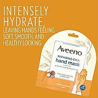 Aveeno Repairing Cica Hand Mask With Prebiotic Oat And Shea Butter For Moisturizing, Extra Dry Skin, Paraben And Fragrance Free, 1 Pair Of Single Use Gloves