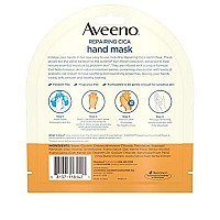 Aveeno Repairing Cica Hand Mask With Prebiotic Oat And Shea Butter For Moisturizing, Extra Dry Skin, Paraben And Fragrance Free, 1 Pair Of Single Use Gloves