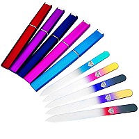 czech glass Files for Nails, 5Pc crystal Nail Filer Set Trim, Shape and Smooth Nails with Bona Fide Beauty czech glass