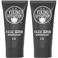 Viking Revolution Microdermabrasion Face Scrub for Men - Facial cleanser for Skin Exfoliating, Deep cleansing, Removing Blackheads, Acne, Ingrown Hairs - Mens Face Scrub for Pre-Shave (2 Pack)