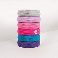 gimme Beauty - Thick Fit No Damage Hair Ties - Berry - Seamless Microfiber Elastics - Thick Hair Accessories With All Day Hold - No Snagging, Dents, or Breakage Hair Tie Pack (6 count)