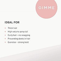 Gimme Bands Thick Fit Hair Ties | No Break Microfiber Thick Hair Elastics | Firm Yet Gentle Hold With No Snagging, Dents, Or Breakage | Black Onyx