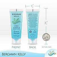 BERGMAN KELLY Round Soap Bars, 2in1 Shampoo & Conditioner 2-Piece Set (Tropical Waterfall, 1 oz each, 100 pc), Delight Your Guests with Revitalizing & Refreshing Sanitary Toiletries & Hotel Amenities