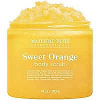 Majestic Pure Sweet Orange Body Scrub - Exfoliates, Moisturizes, And Nourishes Skin, 10 Oz