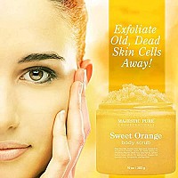 Majestic Pure Sweet Orange Body Scrub - Exfoliates, Moisturizes, And Nourishes Skin, 10 Oz