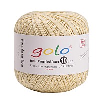 golo crochet Thread for Hand kitting Size 10 Light Yellow Yarn 6-500