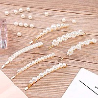 E-Accexpert 18 Pcs Pearl Hair Clips Large Hair Clips Pins Barrette Hair For Women Girls Elegant Handmade Fashion Hair Accessories Pearl Hair Clips For Party Wedding Daily