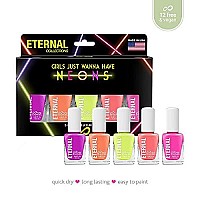 Eternal Neon Nail Polish Set for Women (gIRLS JUST WANNA HAVE NEONS) - Nail Polish Set for girls - Lasting & Quick Dry Fingernail Polish Kit for Home DIY Mani Pedi - Made in USA, 135mL (Set of 5)