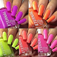 Eternal Neon Nail Polish Set for Women (gIRLS JUST WANNA HAVE NEONS) - Nail Polish Set for girls - Lasting & Quick Dry Fingernail Polish Kit for Home DIY Mani Pedi - Made in USA, 135mL (Set of 5)