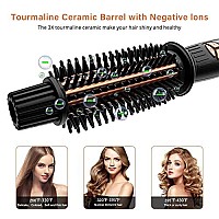 AmoVee Curling Iron 1 Inch, Dual Voltage Travel-Friendly Tourmaline Ceramic Ionic Hair Heated Round Brush, Professional Anti-Scald Instant Heat Up Hot Curling Brush for Long Hair, A Gift for Yourself