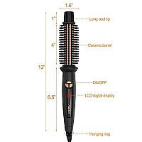 AmoVee Curling Iron 1 Inch, Dual Voltage Travel-Friendly Tourmaline Ceramic Ionic Hair Heated Round Brush, Professional Anti-Scald Instant Heat Up Hot Curling Brush for Long Hair, A Gift for Yourself