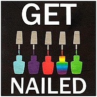 Jennygems Nail Salon Decor, Get Nailed, 5.5X5.5 Wood Hanging Sign, Shelf Sitter, Nail Polish Gifts, Nail Stylist Gifts, Manicurist Gift, Nail Tech Cosmetology Gift, Beauty Salon Tech (Black)