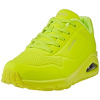 Skechers womens Skecher Street Womens Uno - Night Shades Sneaker, Neon Yellow, 65 US