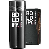 BOLDIFY Hair Fibers for Thinning Hair (HAZEL BROWN) Hair Powder - 28g Bottle - Undetectable & Natural Hair Filler Instantly conceals Hair Loss - Hair Thickener, Topper for Fine Hair for Women & Men