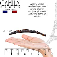 Camila Paris Cp2 2 Pack French Large Banana Clip Hair Comb, Flexible Banana Clips Hair For Thick Hair Ponytail Holder Interlocking Banana Hair Clips Styling Hair Banana Clips For Women Made In France