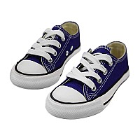 iFANS Boys and girl Low Top canvas Kids Lace up Sneakers Blue