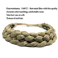 Toecwegr 5 Strands Synthetic Hair Braided Headband Hairpiece Classic Chunky Wide Plaited Braids Elasticmulti-Color Headband Ladies Beauty Headwear