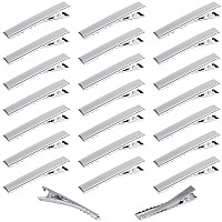 Elcoho 150 Pieces Metal Hair Clips Single Prong Alligator Clips Curl Clips Silver Hairbow Accessory