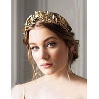 chargances goddess Leaf Headband costumes gold Leaf Branch Hair Band crown Bridal Wedding Headpiece Bohemia Leaf Hairpiece for Women and girls (Rose gold)