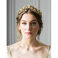 chargances Handmade Bridal Wedding crown Leaf Headband Women Leaf Tiara Headpiece Weeding Hair Accessories Leaf Headpiece Jewelry for Women and girls(Silver)